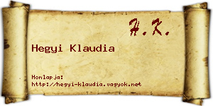 Hegyi Klaudia névjegykártya